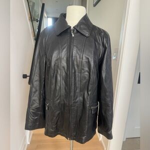 Lane Bryant 100% Leather Jacket – Black – Size 14/16